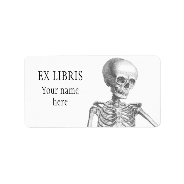 Hey Girl vintage skeleton bookplate (Front)