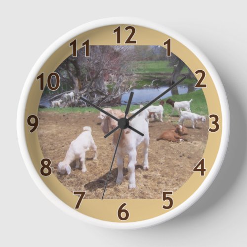 Hey Goat Kids Clock