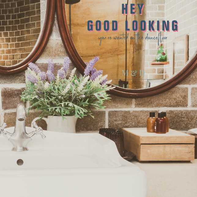 Hey Good Looking | Wedding Monogram Window Cling (Creator Uploaded)