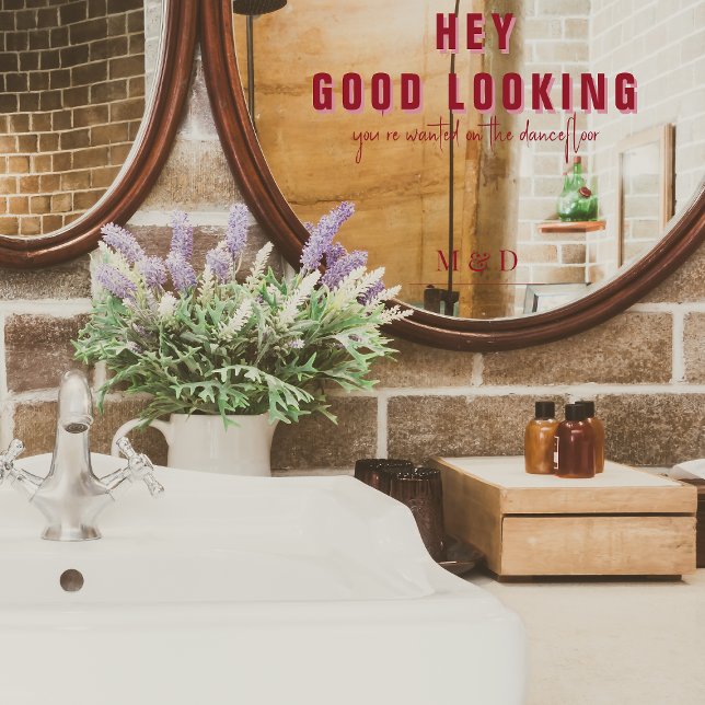 Hey Good Looking | Wedding Monogram Window Cling (Creator Uploaded)