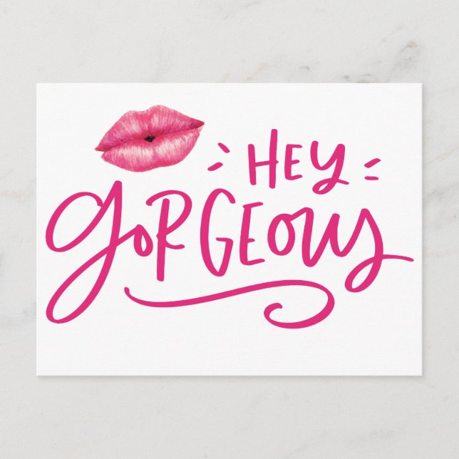 Hey Gorgeous Customer Contact Postcard (Front)