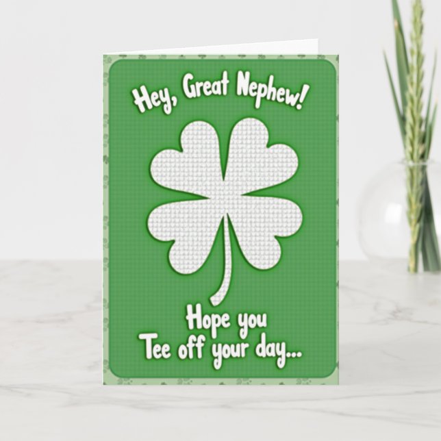 Hey Great Nephew Shamrock Card (Front)