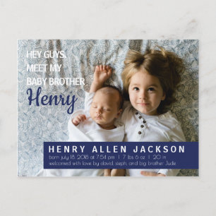 Hey Guys Birth Announcement Big Brother Sister