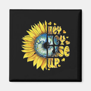 Hey Hey Rise Up Ukraine sunflower peace for Ukrain Magnet