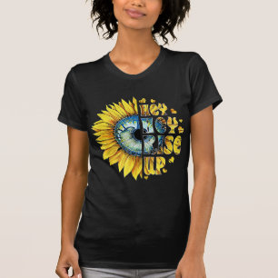 Hey Hey Rise Up Ukraine sunflower peace for Ukrain T-Shirt