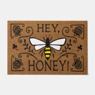 Hey Honey Door Mat, Happy Bee Door Mat