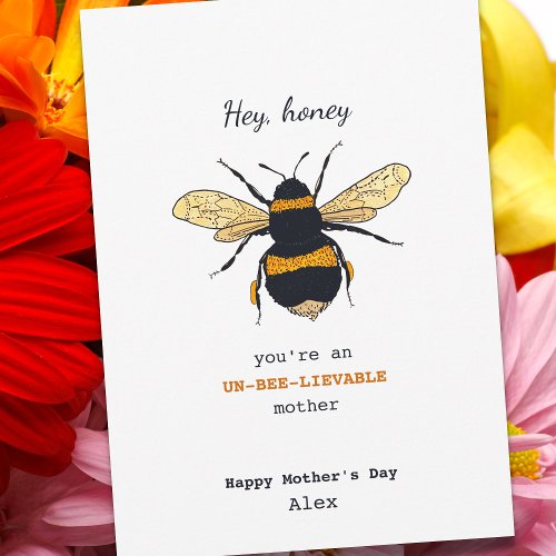 Hey Honey Sweet Bee Mothers Day From Husband Card