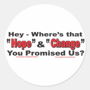 Hey---Hope-and-Change Classic Round Sticker
