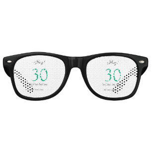 Hey it's 30th birthday green black bold letter nam retro sunglasses