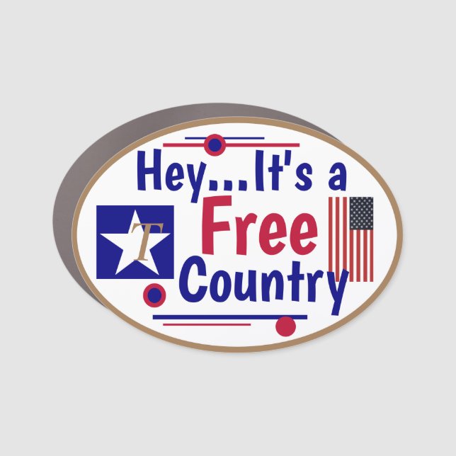 Hey.. It's Free Country! Car Magnet (Front)