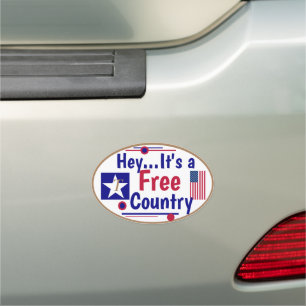 Hey.. It's Free Country! Large Car Magnet