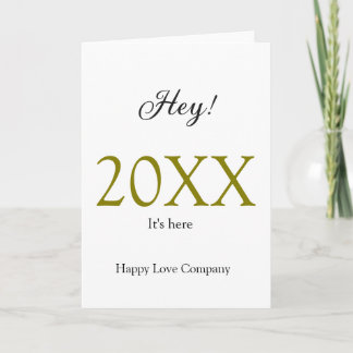 Hey it's new year add year gold black simple. Mini Card