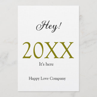 Hey it's new year add year gold black simple. Mini Invitation