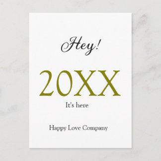 Hey it's new year add year gold black simple. Mini Postcard