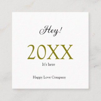 Hey it's new year add year gold black simple. Mini Square Business Card