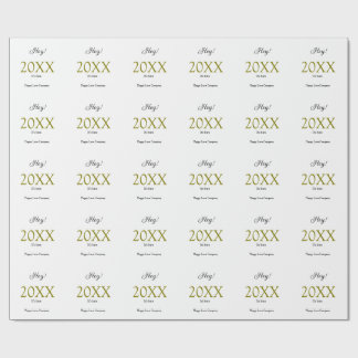 Hey it's new year add year gold black simple. Mini Wrapping Paper