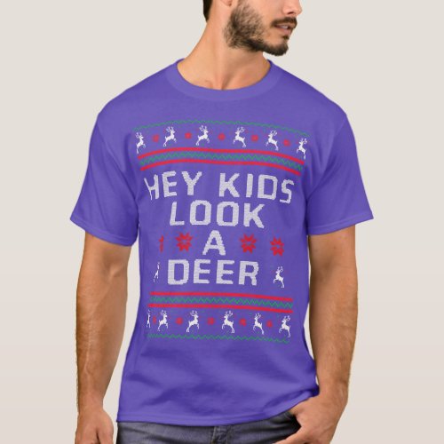 Hey Kids Look A Deer ugly Christmas sweater style