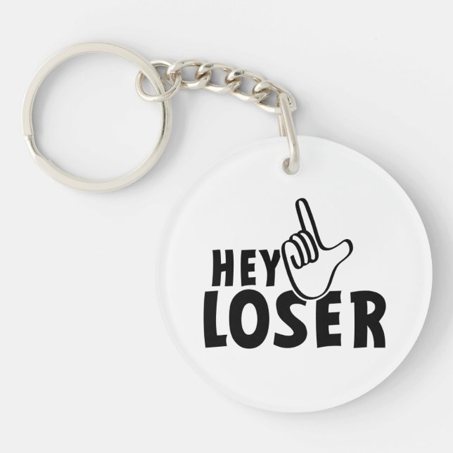 Hey loser. losers, mafkees, unnoble, neurd....  keychain (Front)