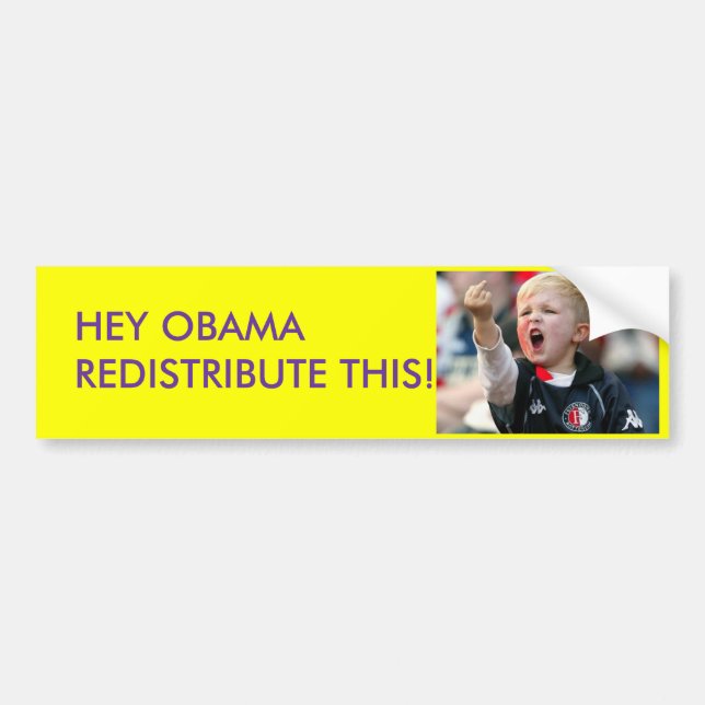 HEY OBAMA REDISTRIBUTE THIS!!!!! BUMPER STICKER (Front)
