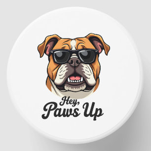 Hey Paws Up Vintage Bulldog with Sunglasses Funny  Mini Candle Favors