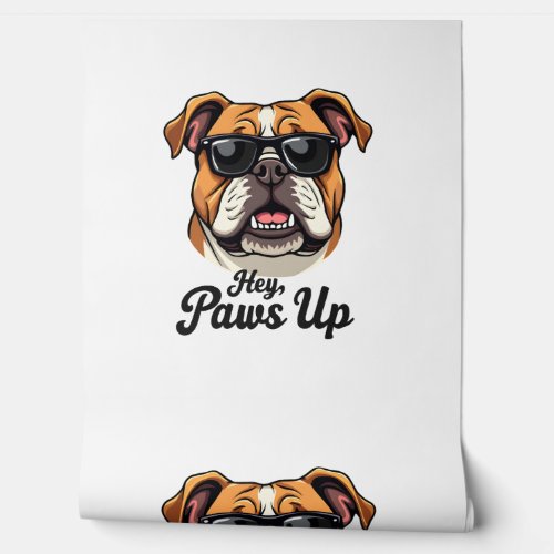 Hey Paws Up Vintage Bulldog with Sunglasses Funny  Wallpaper