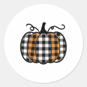 Hey Pumpkin Buffalo Plaid For Fall Autumn Thanksgi Classic Round Sticker