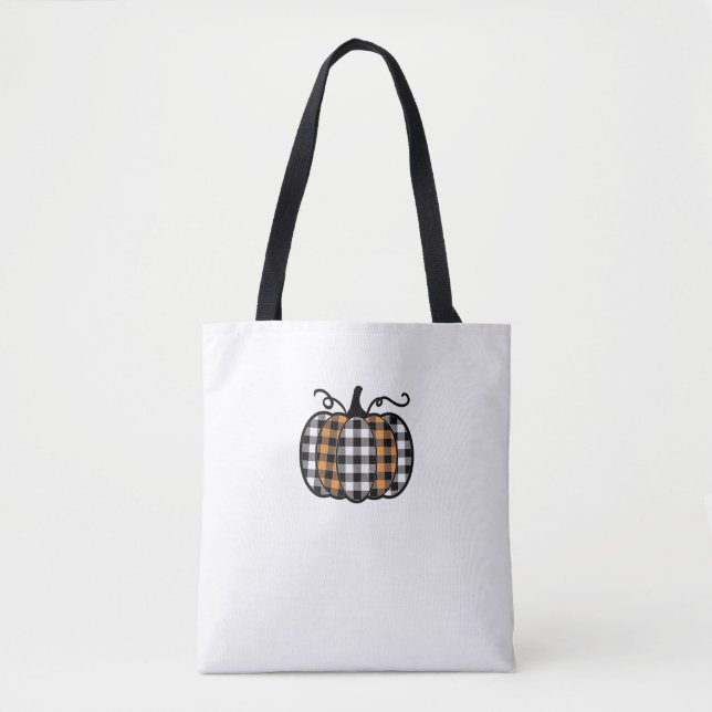 Hey Pumpkin Buffalo Plaid for Fall Autumn Thanksgi Tote Bag (Front)