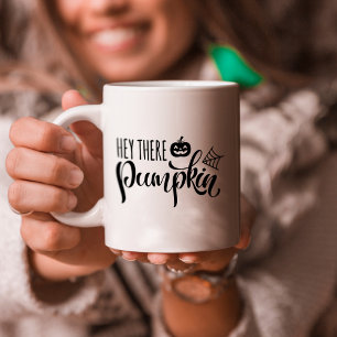 Hey Pumpkin Halloween Black Two-Tone Coffee Mug
