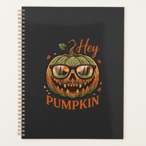 Hey Pumpkin Halloween Jack Lantern Glasses Mustach Planner