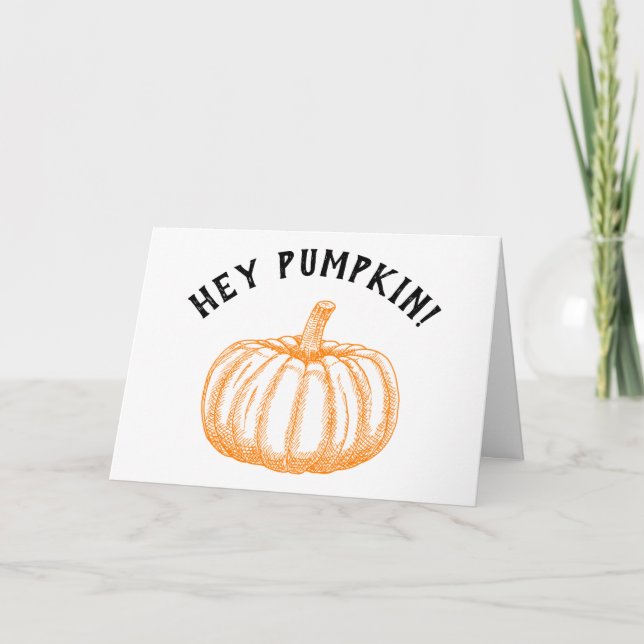 Hey Pumpkin Happy Fall Seasonal Card (Front)