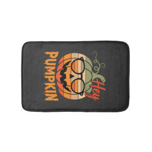 Hey Pumpkin Retro Halloween Sunglasses Bath Mat
