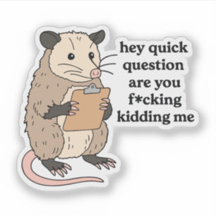 Hey quick question are you f*cking kidding me sticker