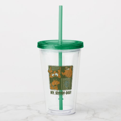 Hey Scooby_Doo Tribal Square Graphic Acrylic Tumbler