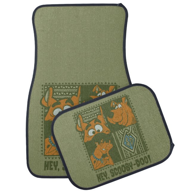 Hey Scooby-Doo Tribal Square Graphic Car Floor Mat (Set)