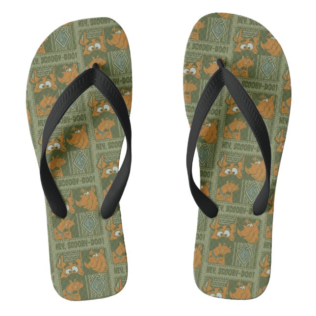 Hey Scooby-Doo Tribal Square Graphic Flip Flops (Footbed)