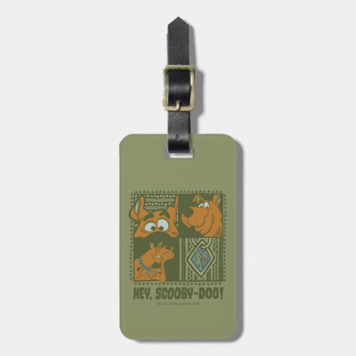 Hey Scooby_Doo Tribal Square Graphic Luggage Tag