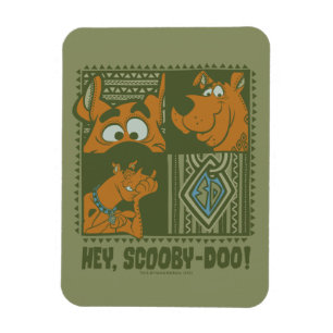 Hey Scooby-Doo Tribal Square Graphic Magnet
