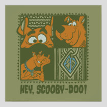 Hey Scooby-Doo Tribal Square Graphic Poster