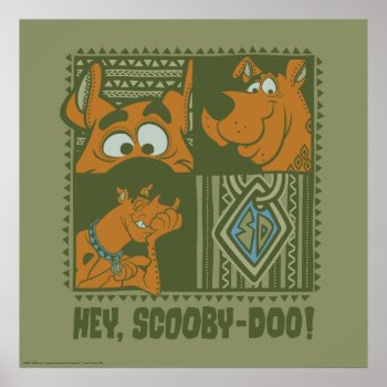 Hey Scooby-doo Tribal Square Graphic Poster by scoobydoo at Zazzle