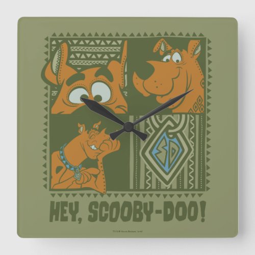 Hey Scooby_Doo Tribal Square Graphic Square Wall Clock