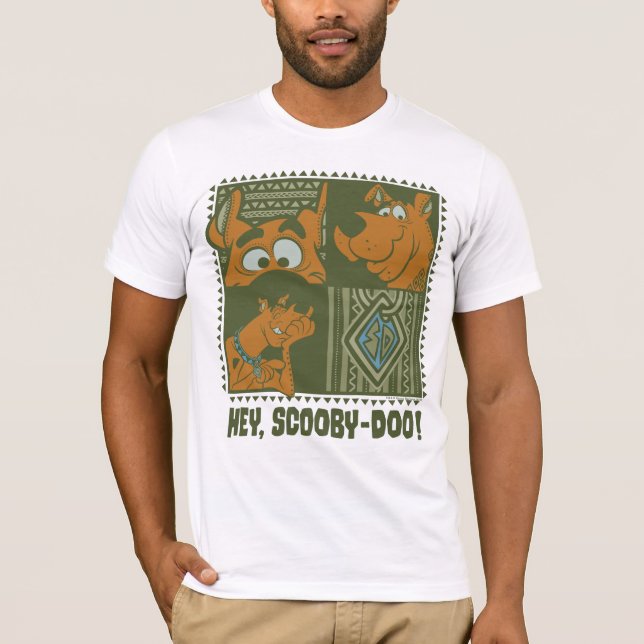 Hey Scooby-Doo Tribal Square Graphic T-Shirt (Front)