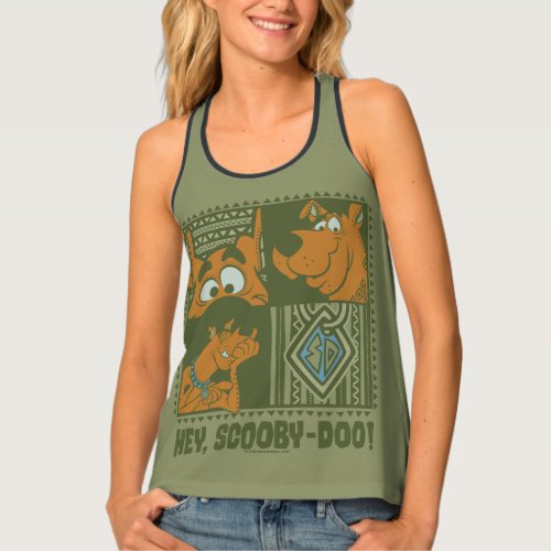 Hey Scooby_Doo Tribal Square Graphic Tank Top