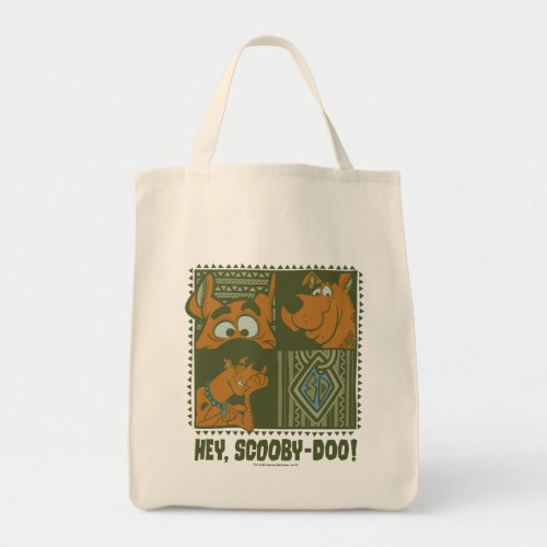 Hey Scooby_Doo Tribal Square Graphic Tote Bag