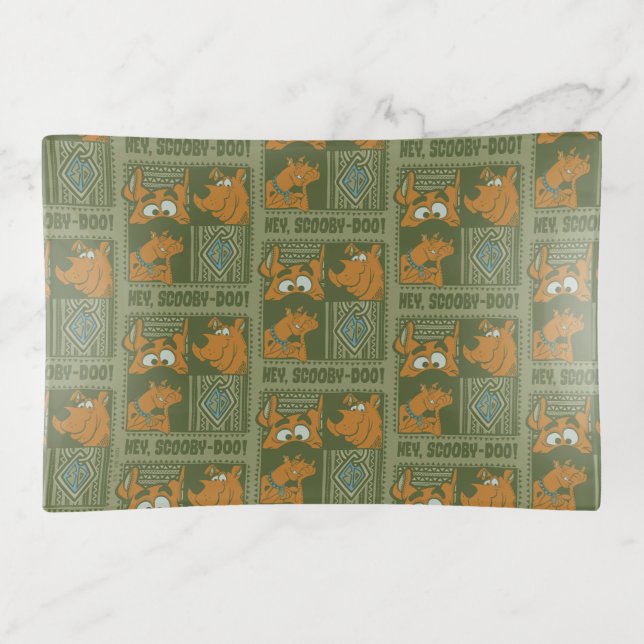 Hey Scooby-Doo Tribal Square Graphic Trinket Tray (Front)
