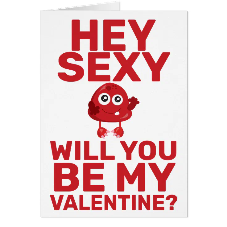 Hey Sexy Naughty Cheeky Monster Cute Red Valentine Zazzle 