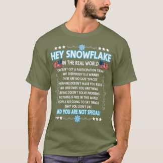 Hey Snowflake the real world  funny veteran gift T-Shirt