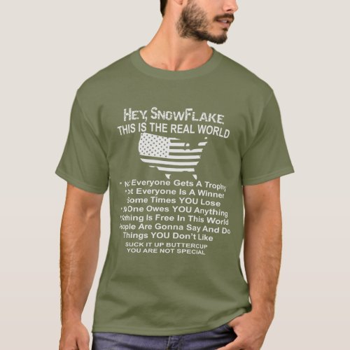 Hey Snowflake This Is The Real World T_Shirt