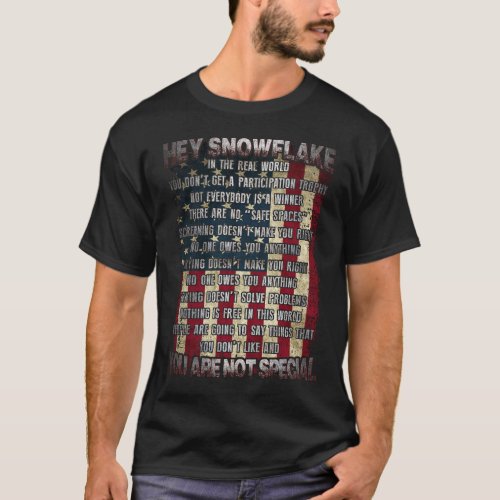 Hey Snowflake You Are Not Special America Flag T_Shirt
