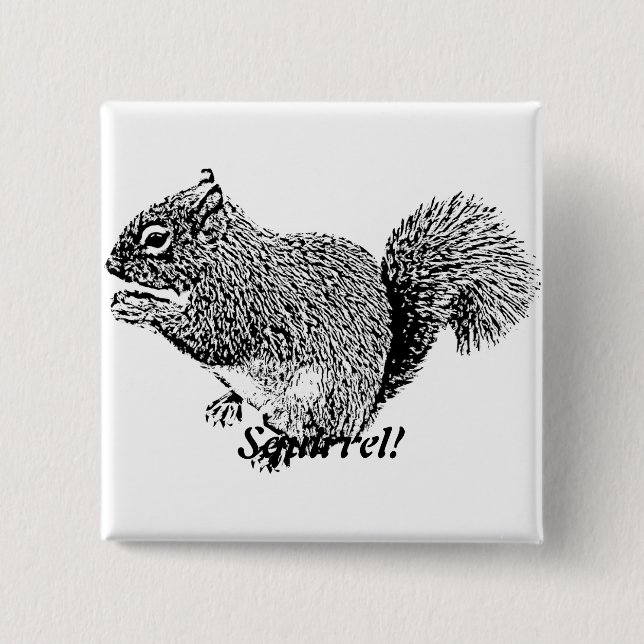 Hey Squirrel Pinback Button (Front)