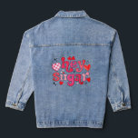 Hey Sugar Pink Romantic Love Heart Typography Denim Jacket<br><div class="desc">Hey Sugar Pink Romantic Love Heart Typography Valentine Denim Jackets features the text "Hey Sugar" in modern pink script typography accented with romantic love hearts. Designed by Evco Studio www.zazzle.com/store/evcostudio</div>